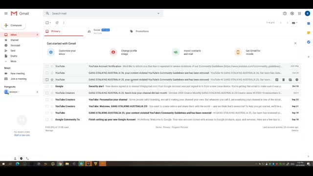 within 2 days of creating my new backup channel terminated