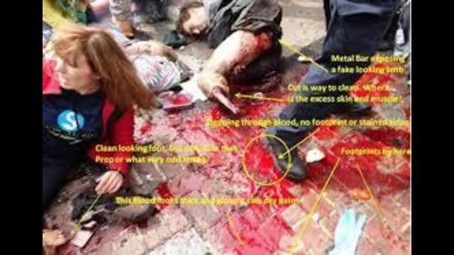 FALSE FLAG BOSTON BOMBING FAKE BLOOD