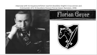 Interview with German WW2 veteran Joachim Boosfeld of the 8th SS Cavalry Division Florian Geyer