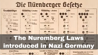15th September 1935: Nazi Germany introduces the discriminatory 'Nuremberg Laws'