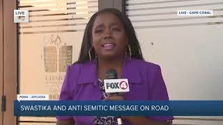 Ounty road in DeSoto County defaced with Swastika