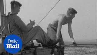 Hitler Youth members prepare for take off in glider plane - Daily Mail