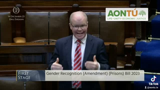 Today the Aontú Bill to ban male born sex offenders being put into women's prisons past 1st stage.