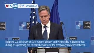 VOA60 World- Palestinian families celebrated the release of their relatives from Israeli prisons