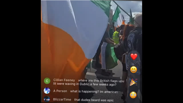 A beautiful poem during an Anti immigration rally this afternoon in Ireland.