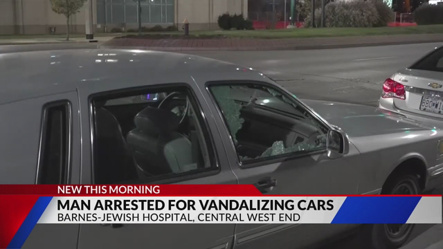 Man damages 8 vehicles following release from Barnes-Jewish Hospital