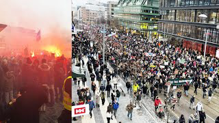 Tusentals i protest mot vaccinpass: â€NMR Ã¤r pÃ¥ platsâ€