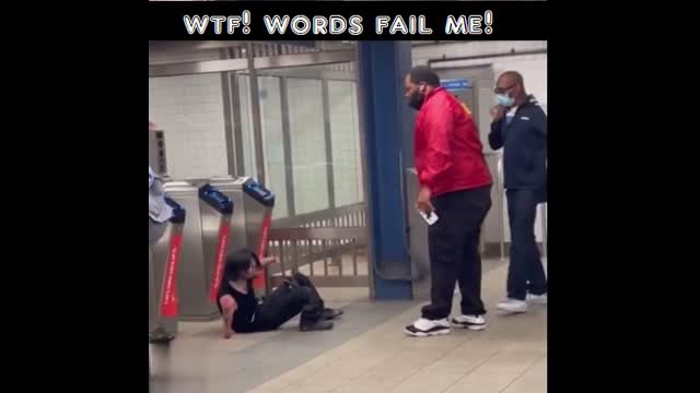 WTF!  Black Guy Kicks Disable Man