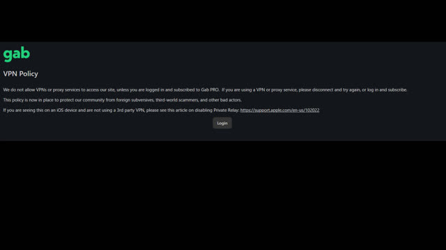 (May 4th, 2025) Gab banned VPN and hungry money for rebuild their fucking Israel fake forest jungle