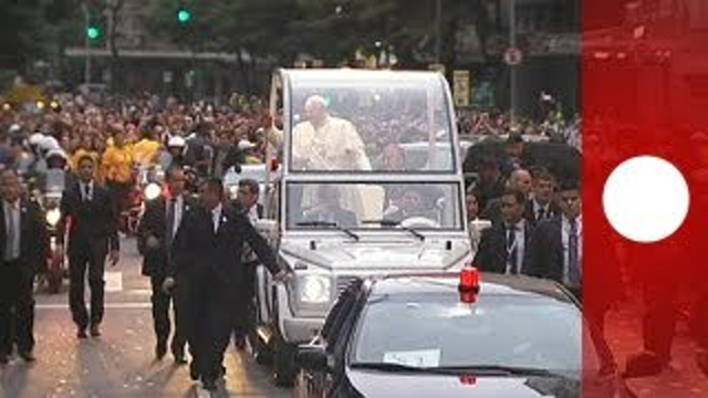 Pope Francis is welcomed by ecstatic crowds in Brazil