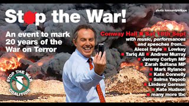 Stop the War! An Event to Mark 20 Years of the War on Terror