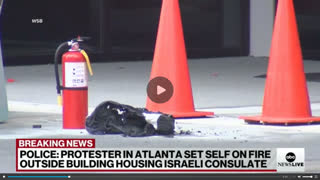 Female Protester sets self on fire outside of Atlanta Israeli Consulate, 1st December 2023