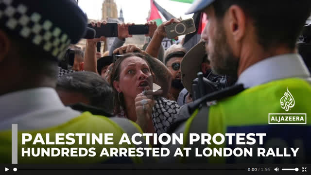 ZOG bots make mass arrests at Palestine Action rally outside UK Parliament