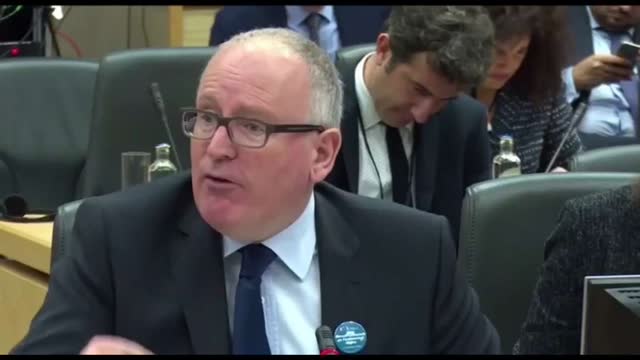 EU Vice Pres Frans Timmermans discusses the destruction of the European peoples