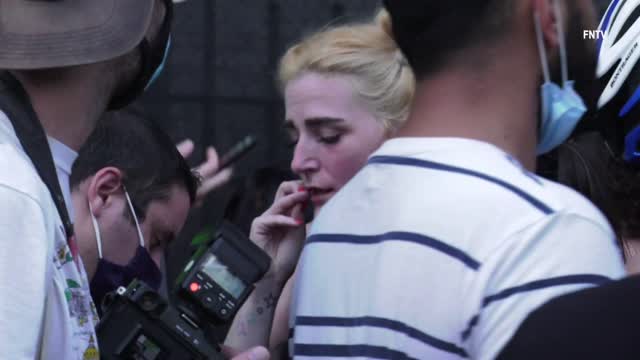 Girl Punched , Assailant not Arrested,  Protesters Block him from Leaving, Set Fires