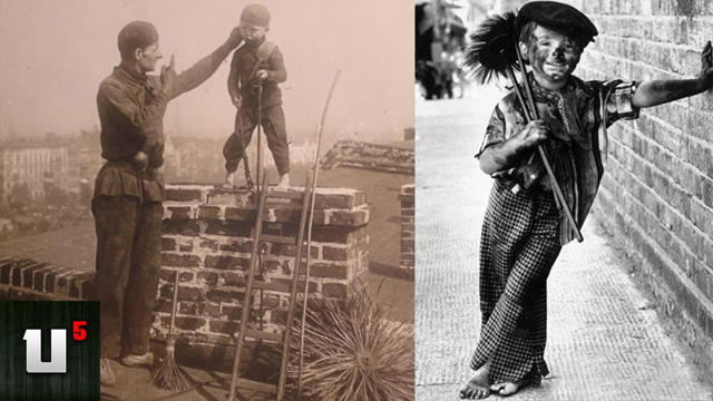 The first blackfaces. White euro children chimney slaves