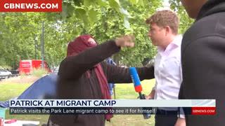 UK GB NEWS  PATRICK CHRISTY ATTACKED BY MIGRANTS
