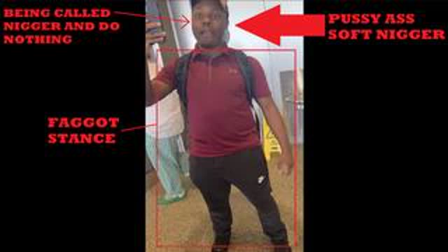 Faggot ass soft NIGGER got called NIGGER, DOING NOTHING except chimping out while holding its phone