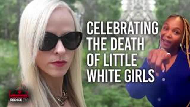 Racist sheboon celebrates White girls dying.