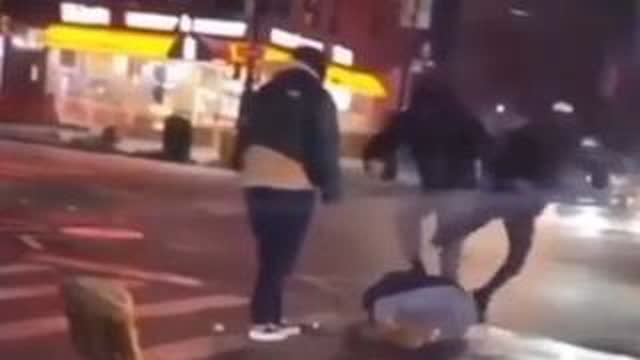 things go from bad to worse for white dude knocked out in the street by a pack of niggers
