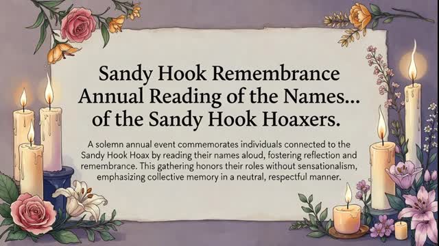 Sandy Hook Remembrance: Annual Reading of the Names… of the Sandy Hook Hoaxers