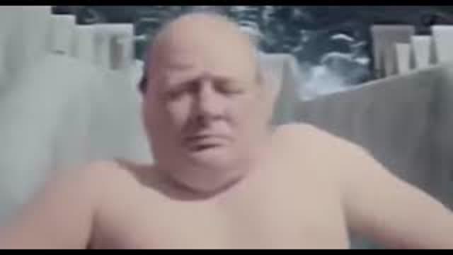 Winston Churchill Goes Backward Down a Water Slide & Loses His Trunks (1934)