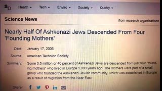 ASHKENAZI JEWS DESCENDED FROM 4 MOTHERS