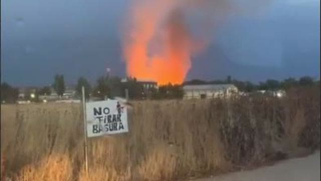 PFIZER LAB IN MADRID ON FIRE