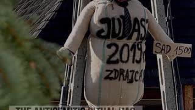 Effigy of Orthodox Jew burned and beaten in Poland during Good Friday ritual