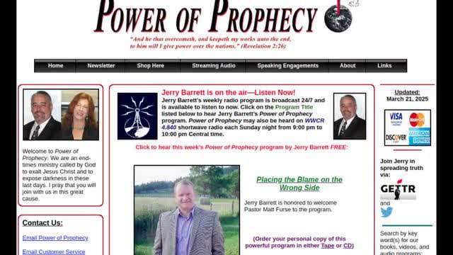 Power Of Prophecy with Jerry Barrett - Placing the Blame on the Wrong Side ft. Pastor Matt Furse