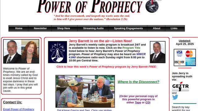 Power Of Prophecy with Jerry Barrett - Where Is the Disconnect?