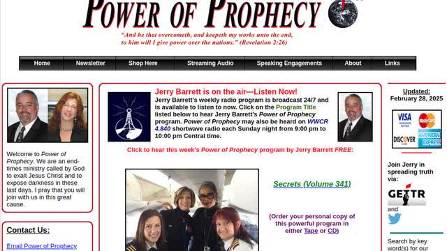 Power Of Prophecy with Jerry Barrett - Secrets (Volume 341)