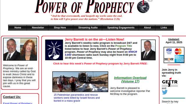 Power Of Prophecy with Jerry Barrett - Information Overload (Volume 17)