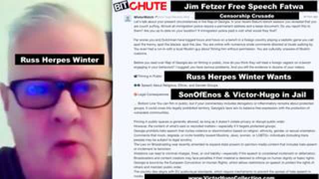 SonOfEnos Arrest Inspires Herpes Russ Winter To Join Jim Fetzer Free Speech Fatwa Censorship Crusade