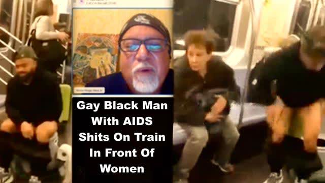 Cultural Enrichment Illegal Alien Gay Black Man With AIDS Poops In Toilet In Front Of Women On Train