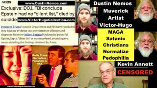 Dustin Nemos Victor Hugo Kevin Annett Censored From Commenting On Trump Jeffrey Epstein List Scandal