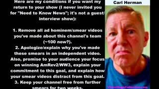 Carl Herman Uses Conditions To Cover Up For Jim Fetzer Brian Davidson Russ Winter Joachim Jagopian