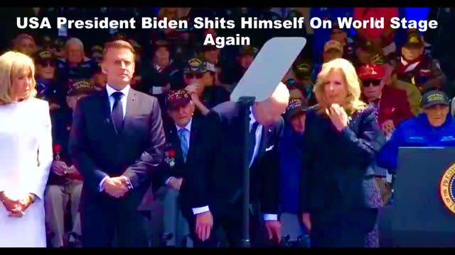 Biden Poops His Pants On World Stage At D Day Ceremony In France JewSA Becomes LaughingStock Again