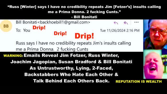Emails Expose Jim Fetzer Russ Winter Joachim Hagopian Susan Bradford Bill Bonitati As Backstabbers