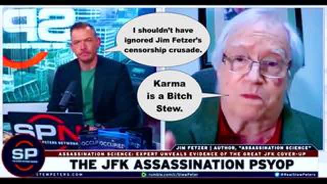 Stew Peters Censored After Ignoring Compromised Intelligence Asset Jim Fetzer Censorship Crusade