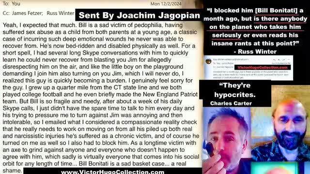 Joachim Hagopian Victim Shames Bill Bonitati Charles Carter Calls Jim Fetzer Russ Winter Hypocrites