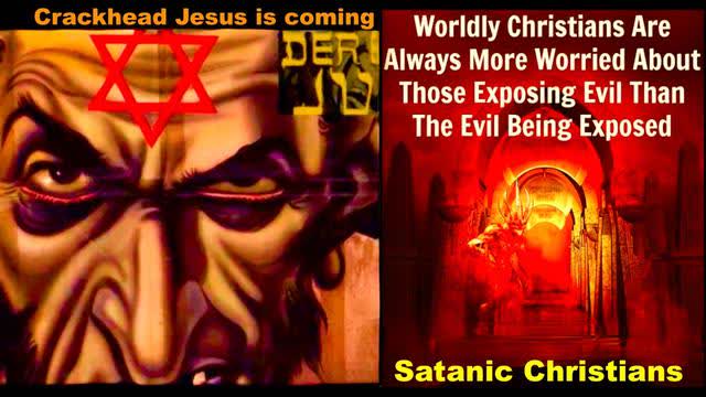 Self Righteous Satanic Christians Cast Stone At Crackhead Jesus While Worshipping Synagogue Of Satan