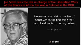 Top Communist Jew: Ronnie Kasrils: The real reason why Jews HATED Apartheid like they hated NAZIs