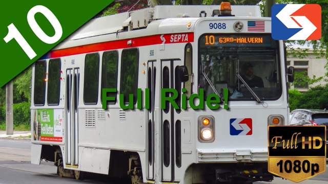 SEPTA Route 10 Trolley Full Ride! [1080p/60fps]