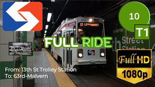 ONBOARD SEPTA's 1981 Kawasaki SE-LRV #9046 on rt. 10 [T1] to 63rd & Malvern[FULL RIDE]