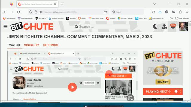 Jim's BitChute Channel Comments on MY Comments, Mar 5, 2023