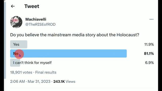 Do You Believe in The Holo(caust) Hoax? Apr 1, 2023