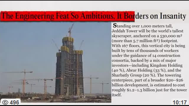 Building Jeddah (Kingdom) Tower, Saudi Arabia - World Tallest Building, Sep 22, 2025