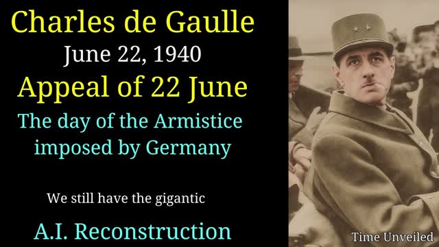 Charles De Gaulle Appeal of 22 June - In English AI Reconstruction