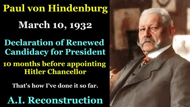 Paul von Hindenburg - In English AI reconstruction